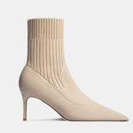 Classic Fashion Design Woman Boots Stretch High Heels Winter Women Genuine Leather Boots High Quality Pumps Shoes Luxury Brand