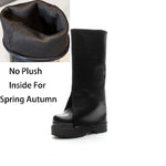 Spring Autumn Winter New Slim Height Increasing 12CM High Heels Platform Genuine Leather Women Knee-High Long Trouser Boots 0915
