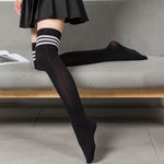 Solid Color Long Socks Stockings Women JK Japanese Style Thigh High Stockings Soft Velvet Thin Nylon Knee High Socks Stockings