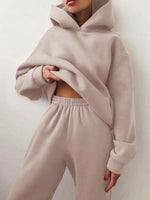 Winter Two Piece Sets Women Tracksuit Oversized Suit 2023 Autumn Trouser Suits Female Sweatshirt Solid Sports Hoodie Sportswear