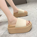 Summer Bling Platform Slippers Woman Outdoor 8CM Beach Slides Shoes Women Wedges Non-slip Sandals Flip Flops Zapatos De Mujer