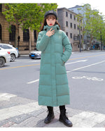 2023 Thick Long Down Parka Women Down Jacket Hooded Winter Warm Thick Coat Female Casual Loose Button Zipper Outwear Oversized