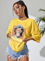 INTENSE FEELINGS Street Hip Hop Female T-Shirts Loose Oversize Short Sleeve 100% Cotton Soft Tops Summer Breathable Tee Clothing