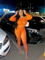 Kliou Knitted Pencil Jumpsuit Girl Midnight Outfit Sexy Hollow Out All in One Overall Monos Mujer Party One Piece Hot Attirewear