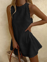 Summer Sexy Sleeveless Casual A-line Dress Women O-neck Cotton Sweet Loose Mini Dresses 2023 Fashion White Beach Woman Sundress