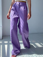 2023 New Spring Summer Women's Casual Straight Classic Green Black Rose Red High Waist Pants Korean Wide Leg Trousers For Women