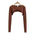T-shirts Women Long-sleeve Sunscreen Spring Summer O-neck Designed Chic Popular Ins Hotsweet Slim Sexy Crop Tops Stylish Leisure