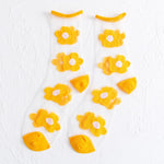 Flower Embroidery Crystal Silk Socks Summer Ultra-Thin Transparent Women Socks Mesh Fishnet Lace Harajuku Retro Crew Socks Women