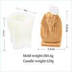 3D Pharaoh Pyramid Candle Silicone Mold Handmade Scented Plaster Supplies Resin Soap Candle Mould Pattern for Candles Home Decor