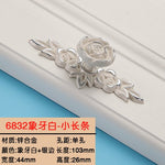 1PCS European Ivory Rose style Cabinet Handles and Knobs Modern Simple Wardrobe Drawer Door Pulls Furniture Hardware