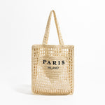 MABULA Luxury Design Women Plaited Raffia Straw Bag Large Capacity Casual Tote Handbag Hollow Summer Beach Vacation Shoulder Bag