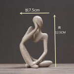 Nordic Style Home Decor Resin Abstract Thinker Statue Miniature Figure Abstract Sculptures Home Decor Accessories Desk Ornaments