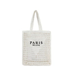 MABULA Luxury Design Women Plaited Raffia Straw Bag Large Capacity Casual Tote Handbag Hollow Summer Beach Vacation Shoulder Bag