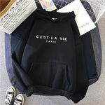 Oversized Letter Print New Hooded Sweatshirt Men Women's Spring Long-sleeved Lazy Style Loose Pullover Women Hoodie Harajuku Top