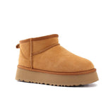 Low Shaft Australia Unisex Thick Platform Sole Snow Boots Women Genuine Leather Ankle Boots Warm Men Winter Shoes