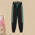 Spring and Autumn 2022 New Korean Fashion Bowknot Space Cotton Loose Top Sport Casual Pants Elegant Women's Two Piece Set