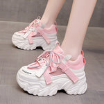 2023 Autumn Women's Casual Sports High Platform Shoes All-match Comfortable Women's Chunky Sneakers Mesh Breathable Spring Shoes