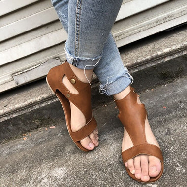 Women Sandals 2020 New Women Summer Sandals Plus Size 43 PU Leather Flat Sandals Female Flip Flop Casual Beach Shoes Ladies
