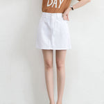 Zoki Sexy Women Denim Mini Skirt Fashion Summer High Waist Korean Black Skirt Blue Package Hip Jeans Harajuku Cotton S-3XL