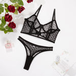 Yimunancy Dot Women 2-Piece Camisole Transparent Bra + Panty Underwear Set Sexy Erotic Lingerie Set Intimates