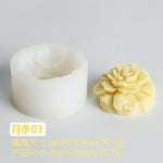 3D DIY Rose Peony Flowers Mould Cold Dishes Cake Flipping Candles Scented Candles Handmade Valentine's Day Soap Silicone Mold