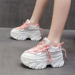 2023 Autumn Women's Casual Sports High Platform Shoes All-match Comfortable Women's Chunky Sneakers Mesh Breathable Spring Shoes