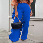 VONDA Elegant Long Trousers Wide Leg Pants Women 2023 Summer Side Buttons Down Casual Solid High Waist Streetwear Pantalon Femme