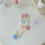 Woman Socks Fashion Summer Thin Mesh Breathable Crew Socks Harajuku Lace Floral Japan Style Kawaii Cute Princess Socks 2023 New