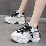 2023 Autumn Women's Casual Sports High Platform Shoes All-match Comfortable Women's Chunky Sneakers Mesh Breathable Spring Shoes