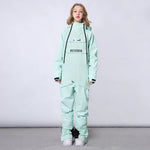 Women's and Men's Ski Suit Winter Outdoor Sports Warm One-piece Suit Waterproof Windproof Outdoor Sports Zipper Ski Suit