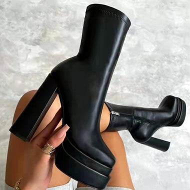 Winter Woman Shoe 2023 New in Fashion Platform Boots Ladies High Quality Luxury Women Leather Boots Super High Heels Boots Women