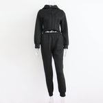 HOUZHOU Women's Tracksuit Fleece Hooded Two Piece Set Loose Hoodies Jogger Pants Sets Female Autumn Casual Lady Sportswear Suit