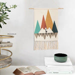 Wall Hanging Macrame Tapestry Home Decor Cotton Tassel Handmade Woven Bohemian geometric canvas Art background cloth tapestry