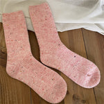 New Winter Socks Women 13.3% Cashmere Wool Thicken Warm Women Socks Sox Japanese Fashion Harajuku Solid Color Thermal Long Socks