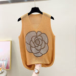Hot Drilling Ice Silk Camisole for Women's Summer New Knitting Bright Silk Backing Loose Cami Casual Cute Tops Women