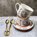 New Arrival Top Grade Bone Porcelain Coffee Cups Vintage Ceramic Cups On-glazed Advanced Tea Cups And Saucers Sets Luxury Gifts