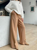 2023 New Spring Summer Women's Casual Straight Classic Green Black Rose Red High Waist Pants Korean Wide Leg Trousers For Women