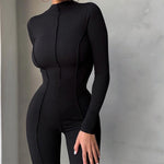 Spring Fling Monochrome Long Sleeve Jumpsuit