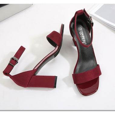 Women 2022 Summer Fashion Sandals Medium High Heel Block Heel Sandals Outdoor Fashion Sandals Women Heels Plus Size 33-41