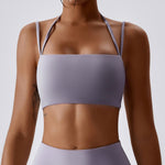 NCLAGEN Nude Fitness Vest Women High Support Sports Bra Tight Quick-drying Yoga Crop Tank Top Push-up Outdoor Running Gym Halter