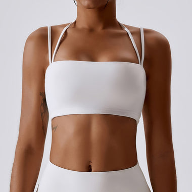 NCLAGEN Nude Fitness Vest Women High Support Sports Bra Tight Quick-drying Yoga Crop Tank Top Push-up Outdoor Running Gym Halter