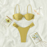 Gradient Bikini 2023 New Swimsuit Push Up Swimwear Women Sexy Thong Bikinis Set Bathing Suit Female Beachwear Brazilian Biquini