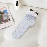 Japan Style Sexy Lace Ruffle Socks Ultra-thin Transparent Summer Hollow Mesh Crew Socks Women Fashion Harajuku Retro Long Socks
