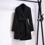 Blazer Women 2023 Spring New Fashion Women Clothing Suit Skirt Jacket Belt Waist Slim Suit Women Blazer Long Coat Black Blazers