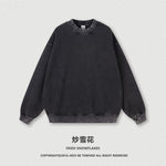 Heavy washing water plus fleece semi-turtleneck sweater