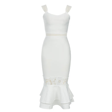 Elegant Women Bandage Dress 2023 New Sexy Lace Bodycon Clothes Club Party Evening Spaghetti Strap Dresses