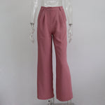2023 New Spring Summer Women's Casual Straight Classic Green Black Rose Red High Waist Pants Korean Wide Leg Trousers For Women