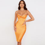High Quality Satin Bodycon Dress Women Party Dress 2022 New Year Dress Green Bodycon Dress Celebrity Evening Club Dress XL