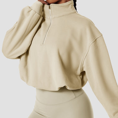 NCLAGEN Running Top Women Long Sleeves 1/2 Zipper Yoga Shirts Stand Collar Leisure Gym Blouse Outdoor Loose Fitness Sweater