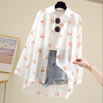 Mickey Mouse Blouse Ladies Long Sleeve Women Shirt Beach Shirts Kawaii Cartoon Summer Disney Clothes Cover-Up Top Casual